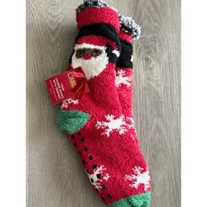 Santa lounge socks with grippers NWT